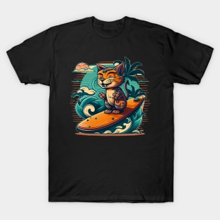 Retro Surf Kitty T-Shirt